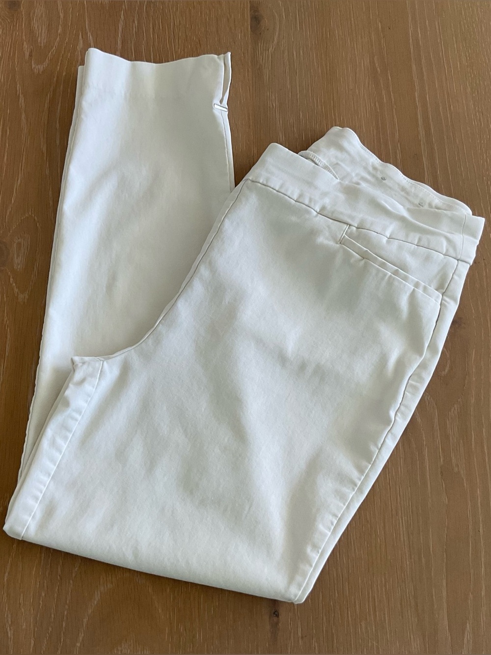 Chico's Straight Leg Pants Stretch White Pull On